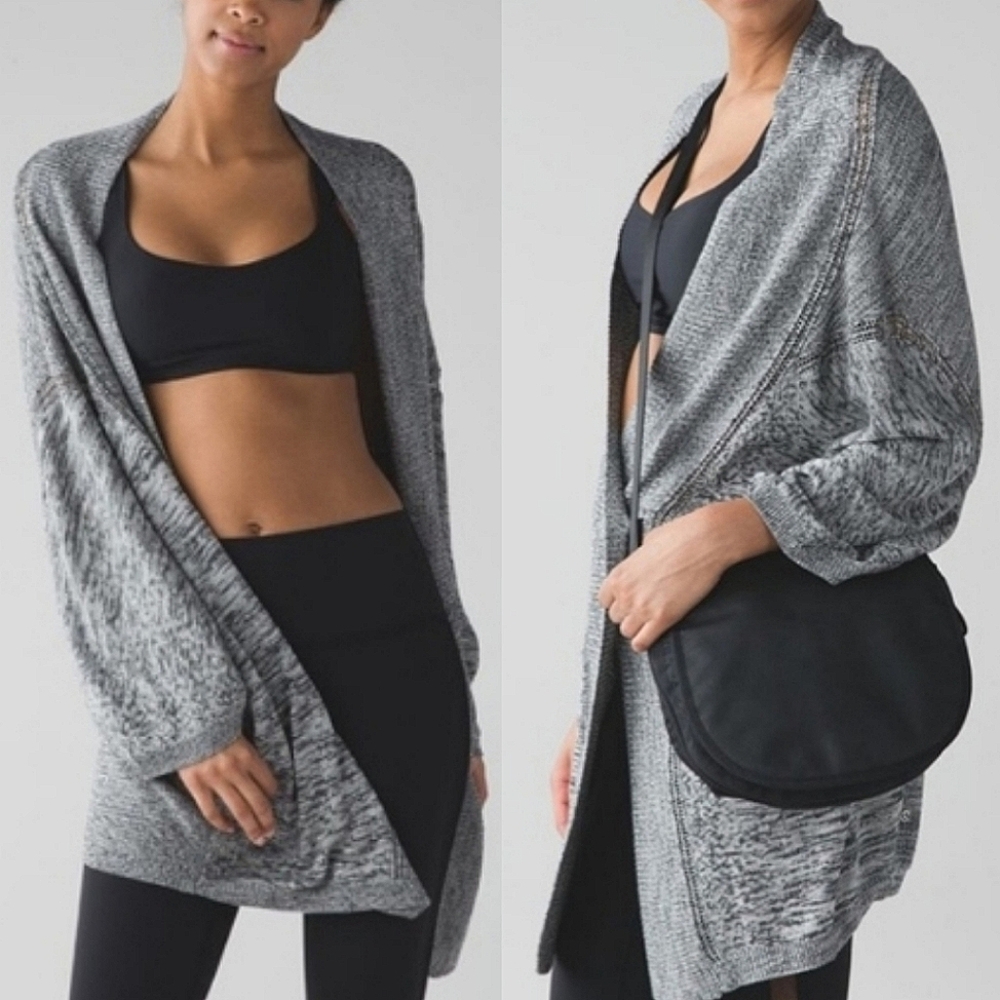 Lululemon Breeze Easy WrapHeathered Light Grey / Heathered Deep Coal Size XS/S